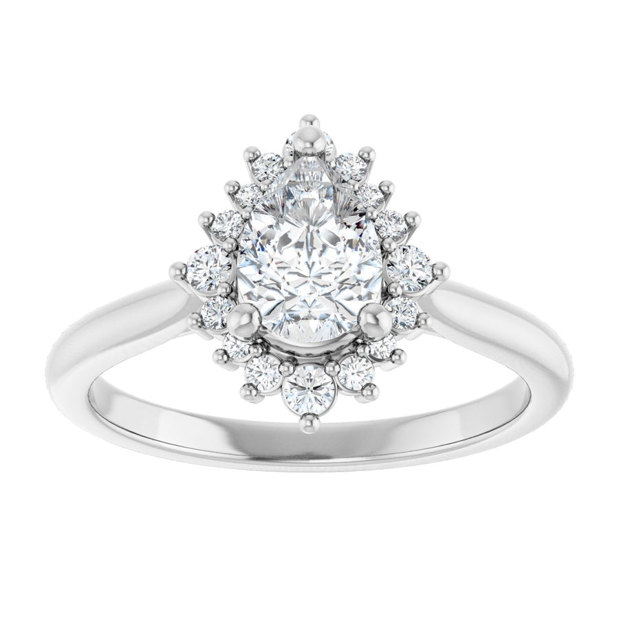 Pear Halo-Style Engagement Ring Semi-Mount - gallery - Series 124470