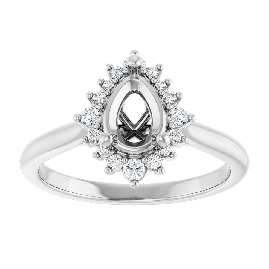 Pear Halo-Style Engagement Ring Semi-Mount - gallery - Series 124470