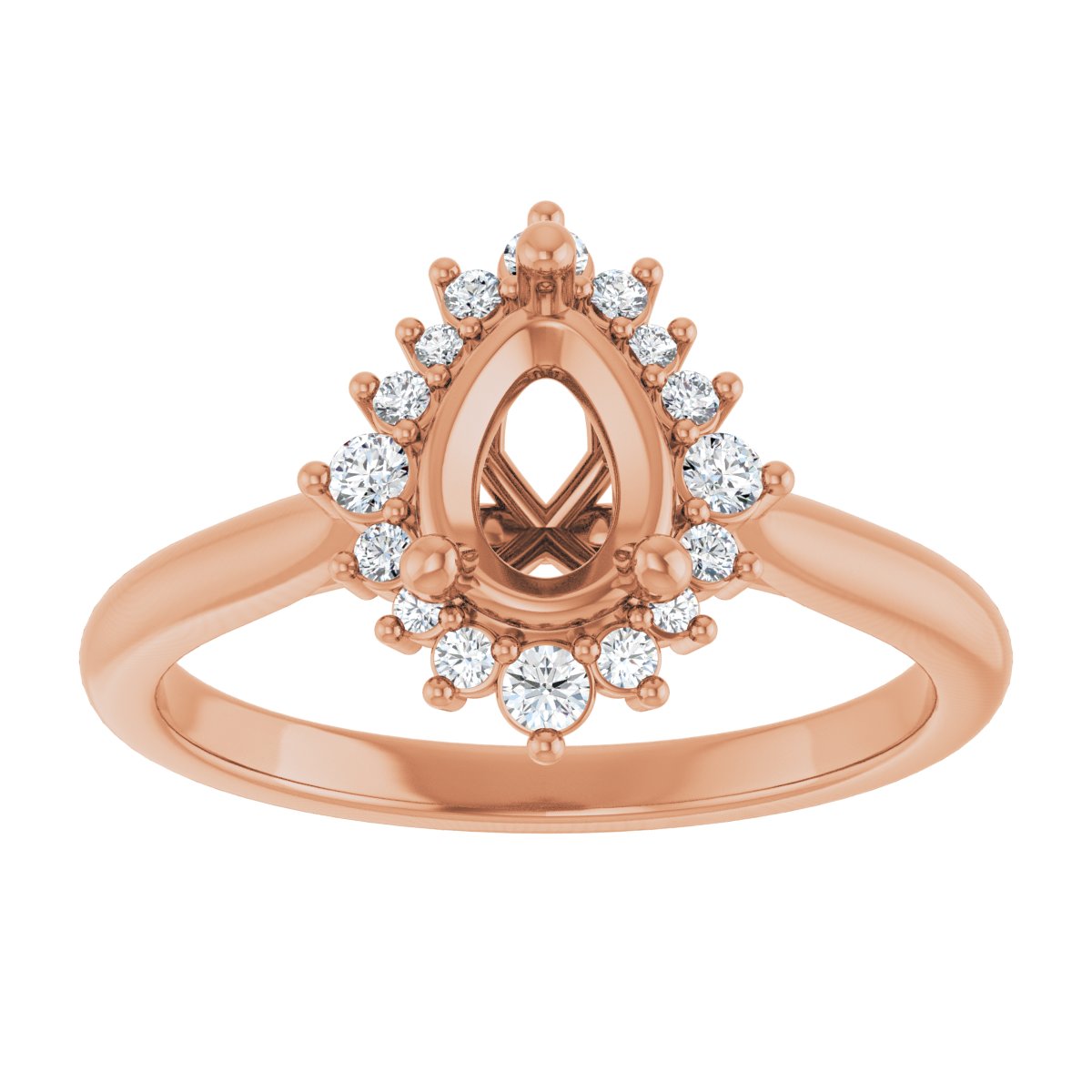 Pear Halo-Style Engagement Ring Semi-Mount - gallery - Series 124470