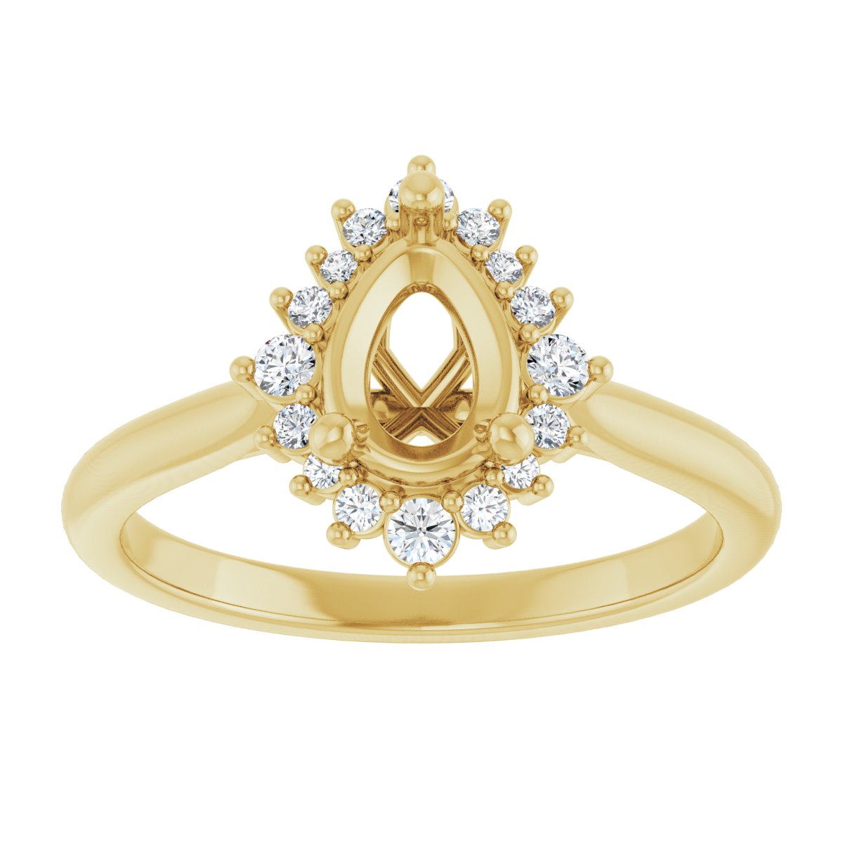 Pear Halo-Style Engagement Ring Semi-Mount - gallery - Series 124470