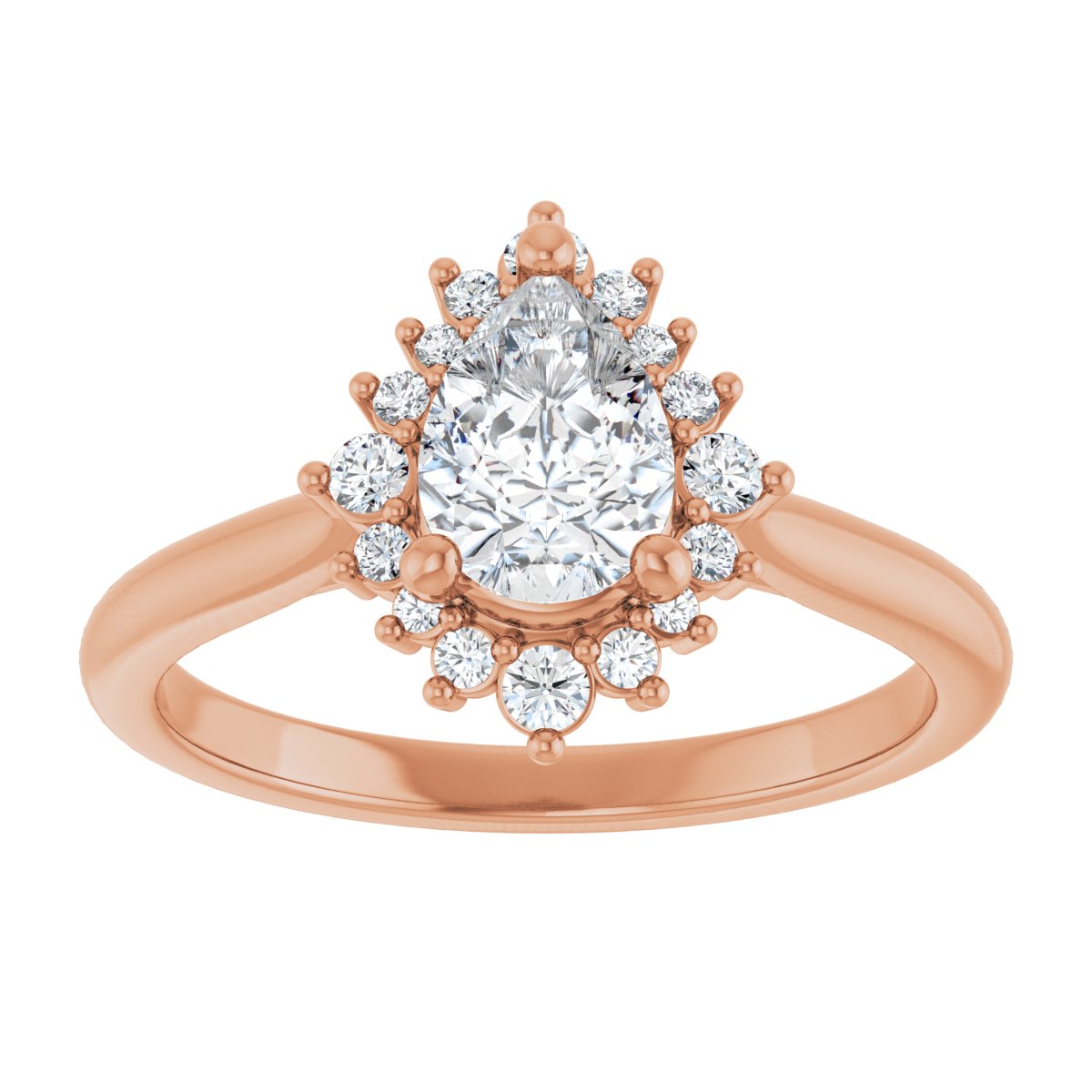 Pear Halo-Style Engagement Ring Semi-Mount - gallery - Series 124470
