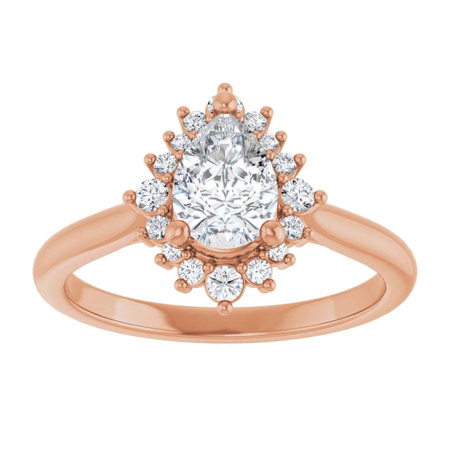 Pear Halo-Style Engagement Ring Semi-Mount - gallery - Series 124470
