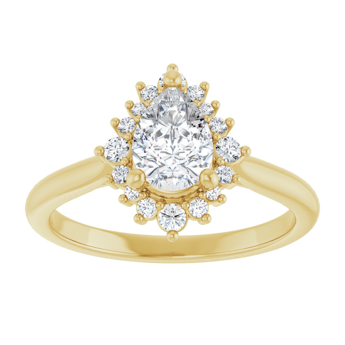 Pear Halo-Style Engagement Ring Semi-Mount - gallery - Series 124470