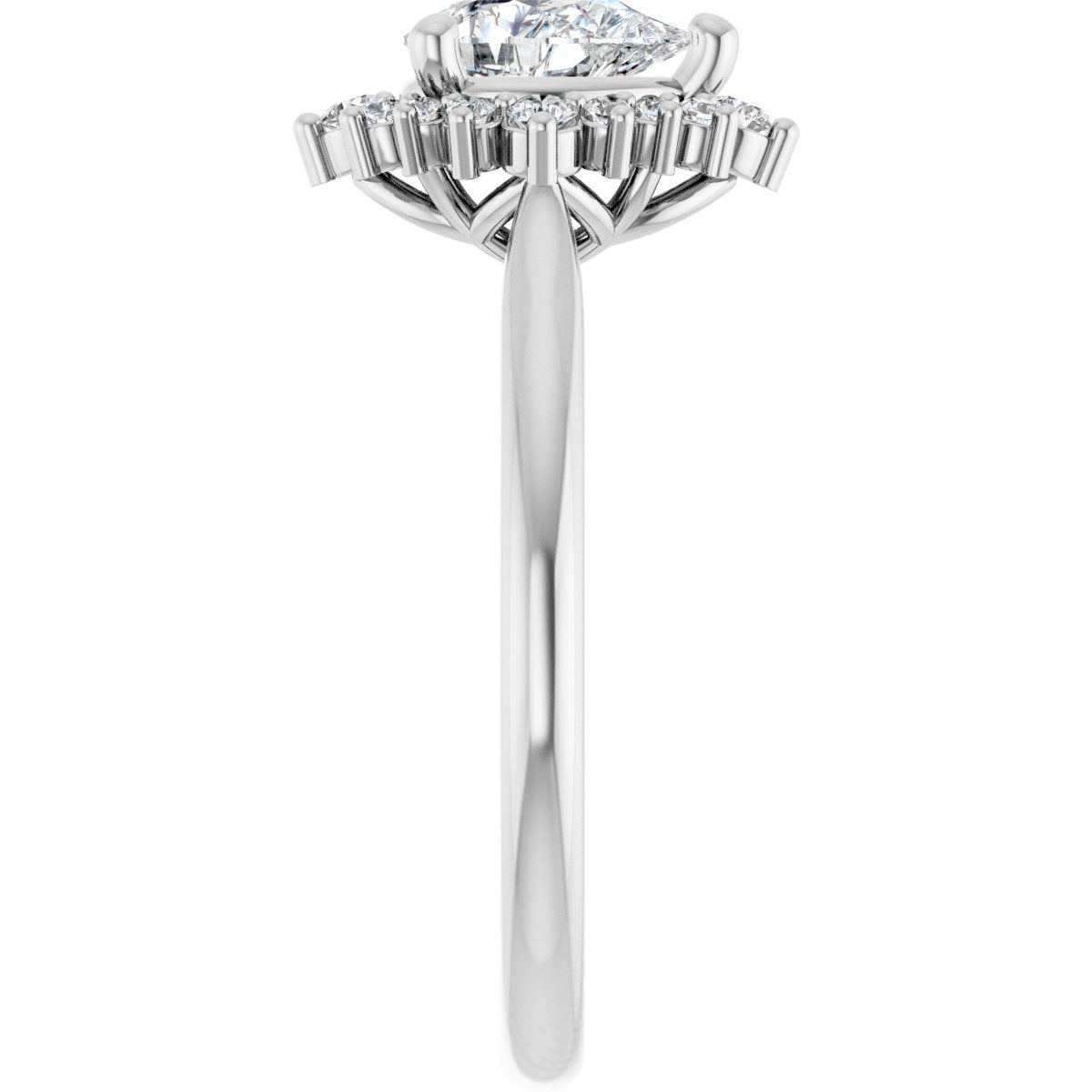 Pear Halo-Style Engagement Ring Semi-Mount - gallery - Series 124470