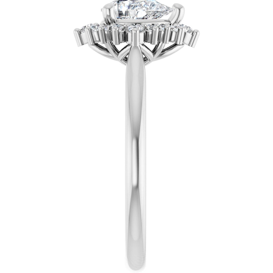 Pear Halo-Style Engagement Ring Semi-Mount - gallery - Series 124470