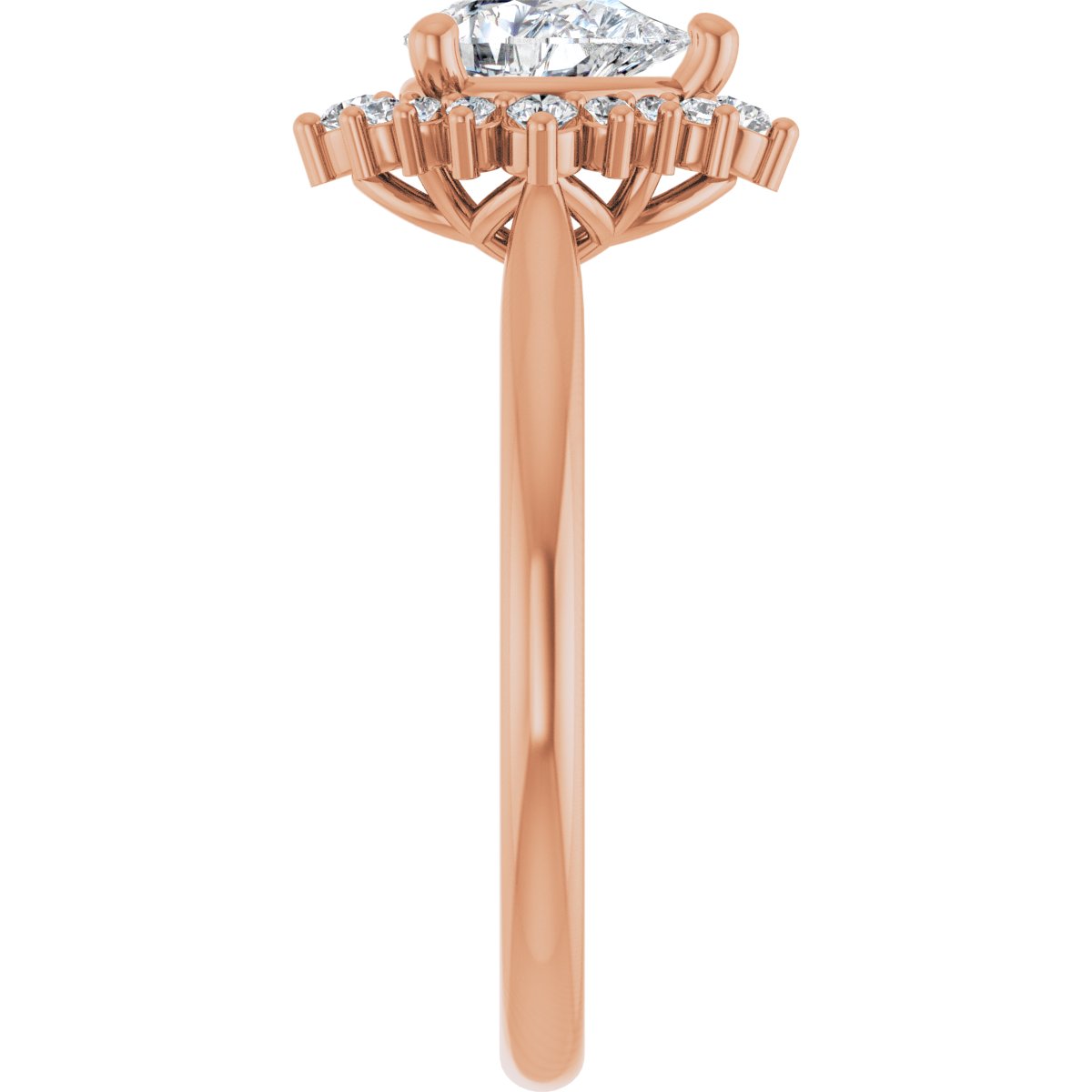 Pear Halo-Style Engagement Ring Semi-Mount - gallery - Series 124470