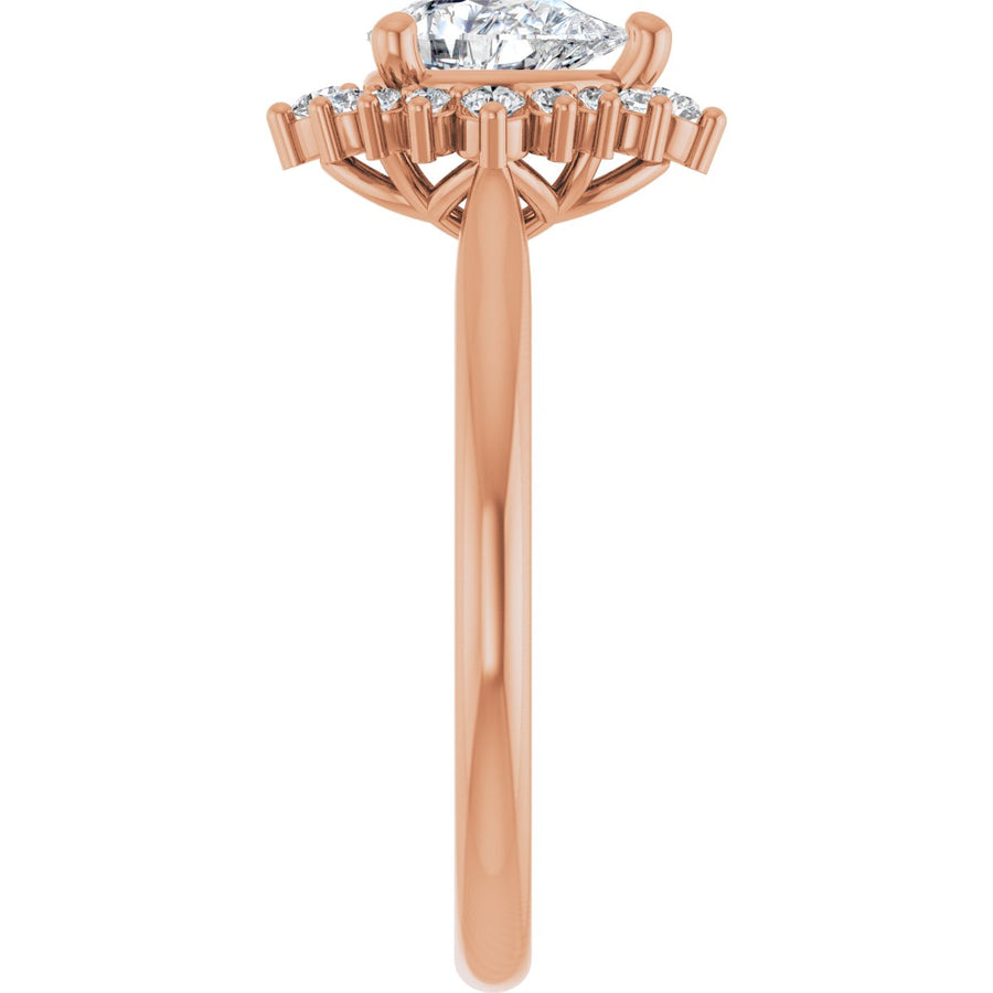 Pear Halo-Style Engagement Ring Semi-Mount - gallery - Series 124470