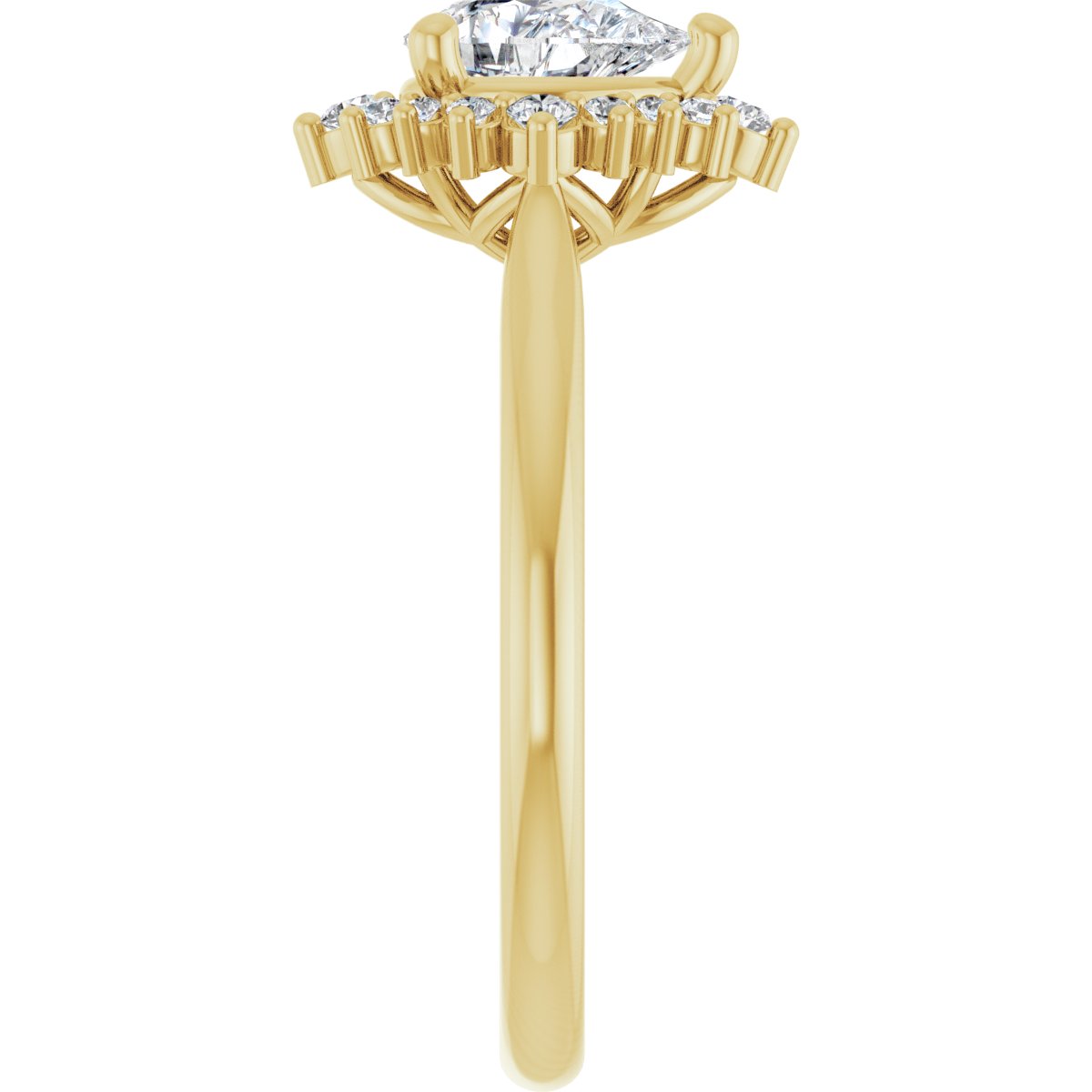 Pear Halo-Style Engagement Ring Semi-Mount - gallery - Series 124470