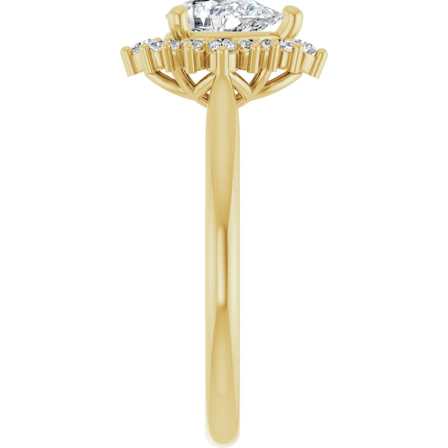 Pear Halo-Style Engagement Ring Semi-Mount - gallery - Series 124470