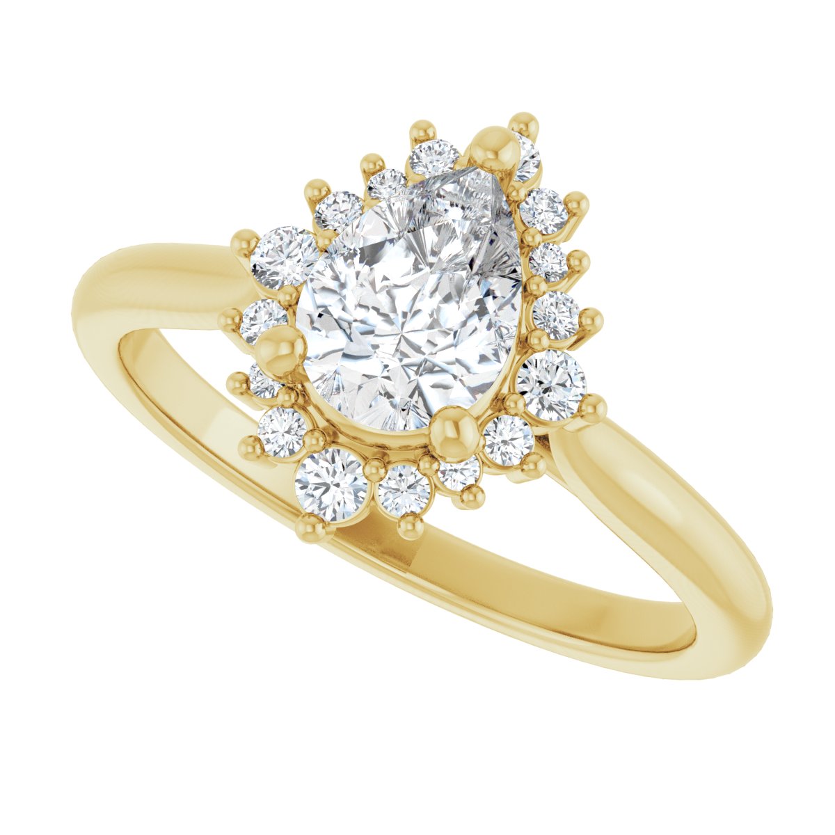 Pear Halo-Style Engagement Ring Semi-Mount - gallery - Series 124470