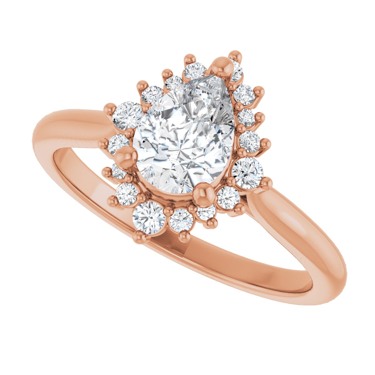 Pear Halo-Style Engagement Ring Semi-Mount - gallery - Series 124470