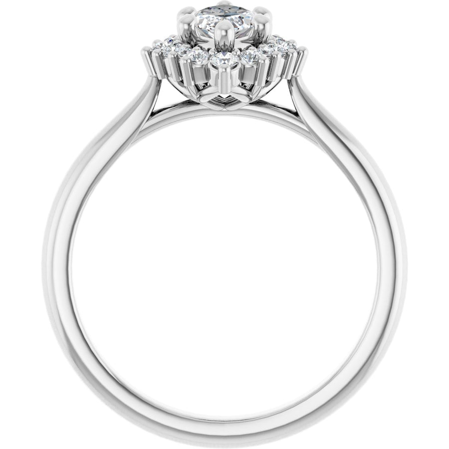 Marquise Halo-Style Engagement Ring Semi-Mount - gallery - Series 124470