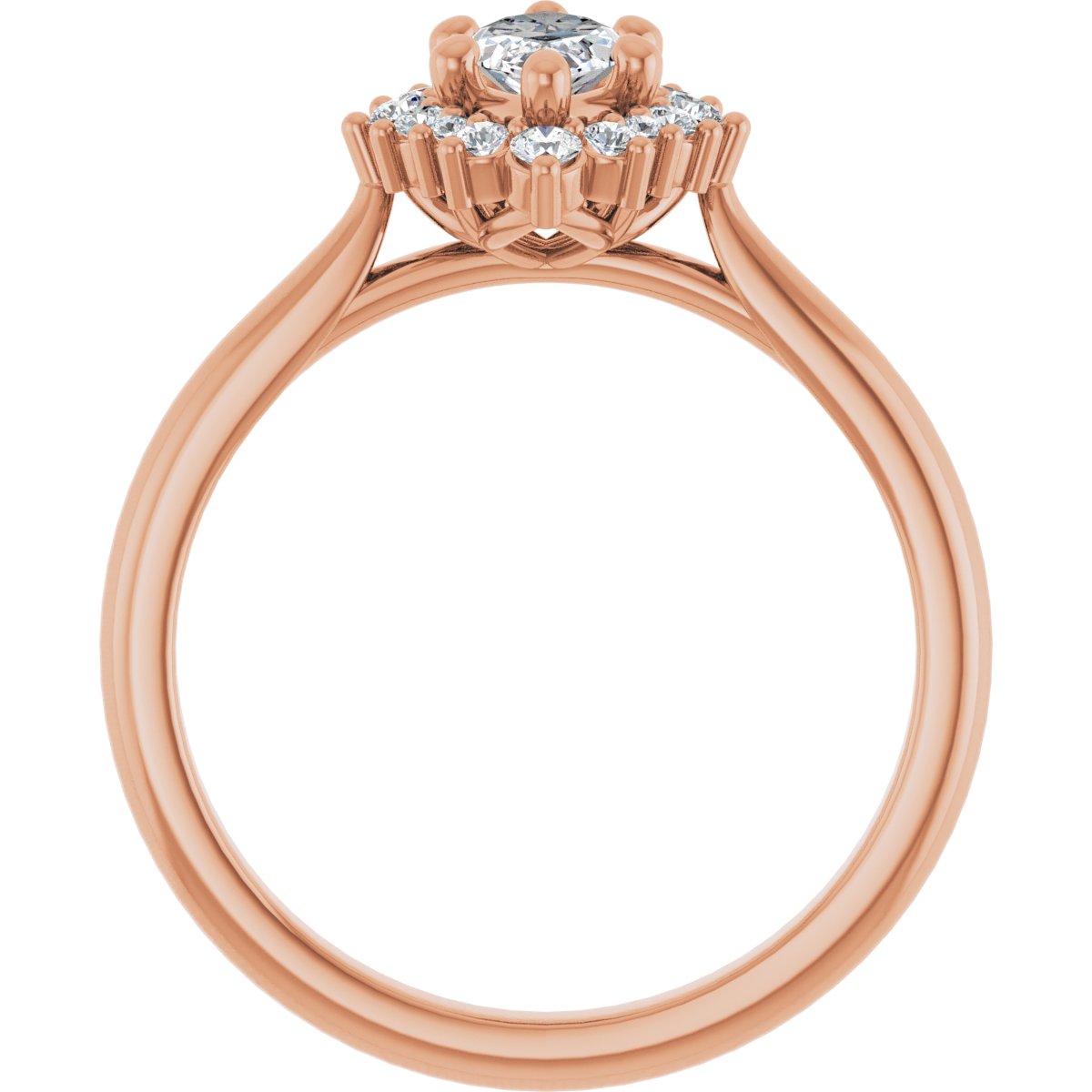 Marquise Halo-Style Engagement Ring Semi-Mount - gallery - Series 124470