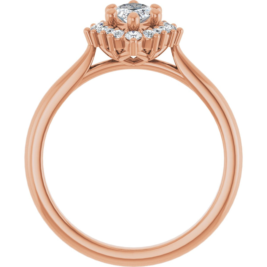 Marquise Halo-Style Engagement Ring Semi-Mount - gallery - Series 124470