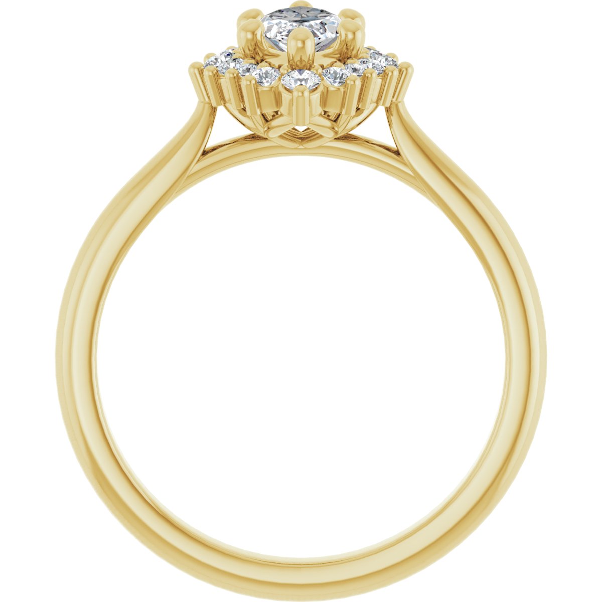 Marquise Halo-Style Engagement Ring Semi-Mount - gallery - Series 124470