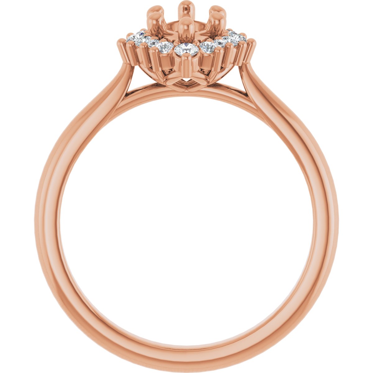 Marquise Halo-Style Engagement Ring Semi-Mount - gallery - Series 124470