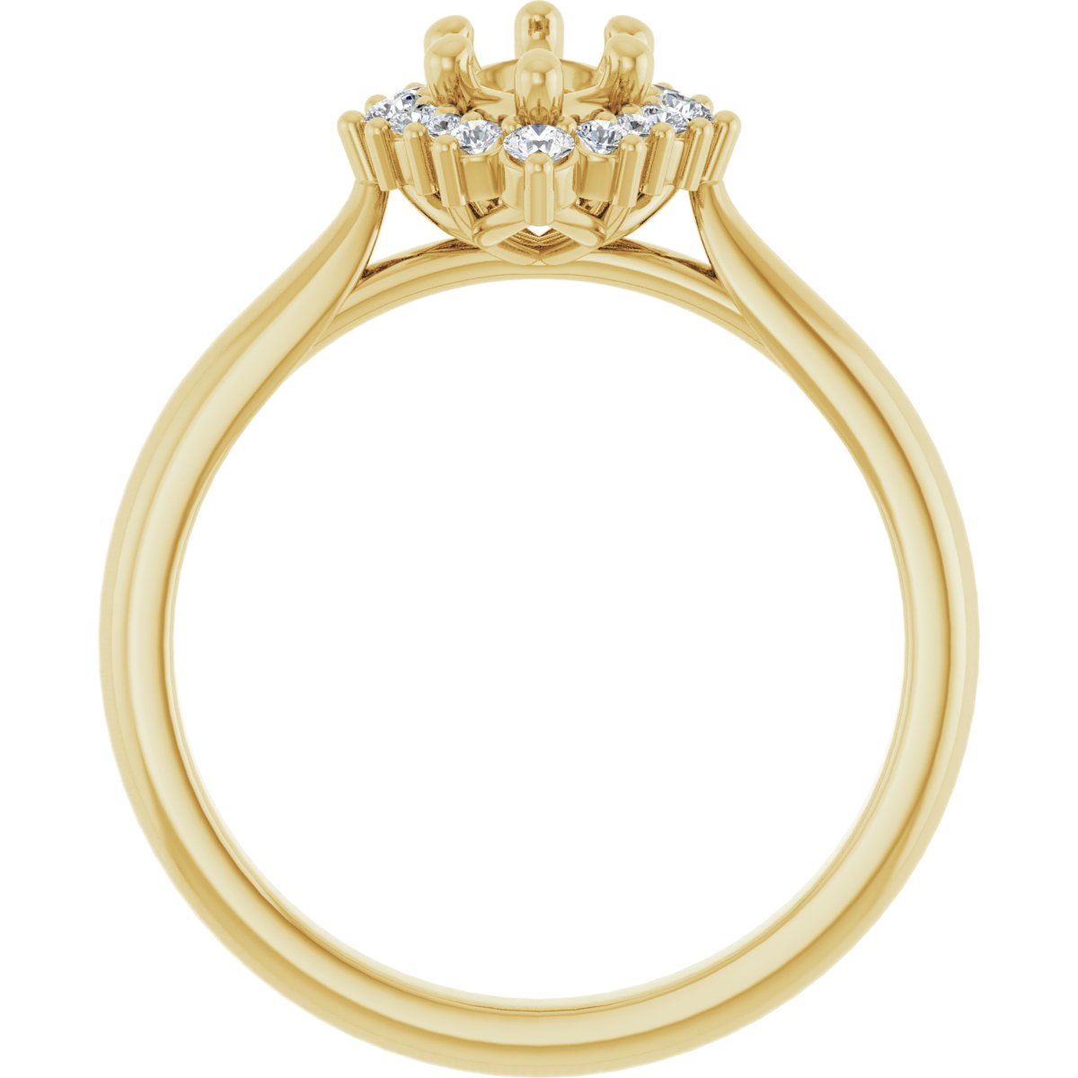 Marquise Halo-Style Engagement Ring Semi-Mount - gallery - Series 124470