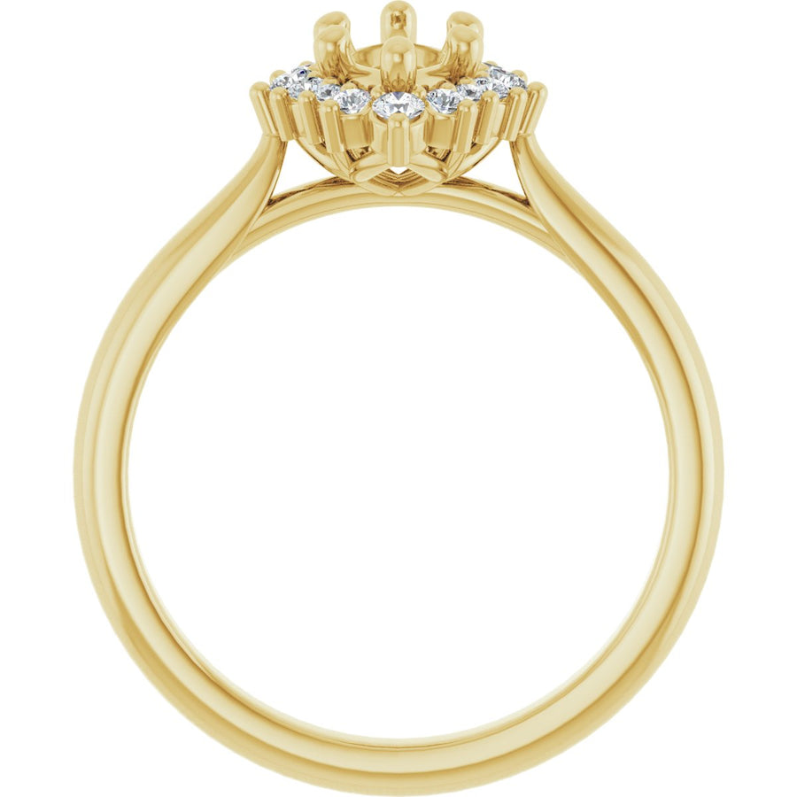 Marquise Halo-Style Engagement Ring Semi-Mount - gallery - Series 124470