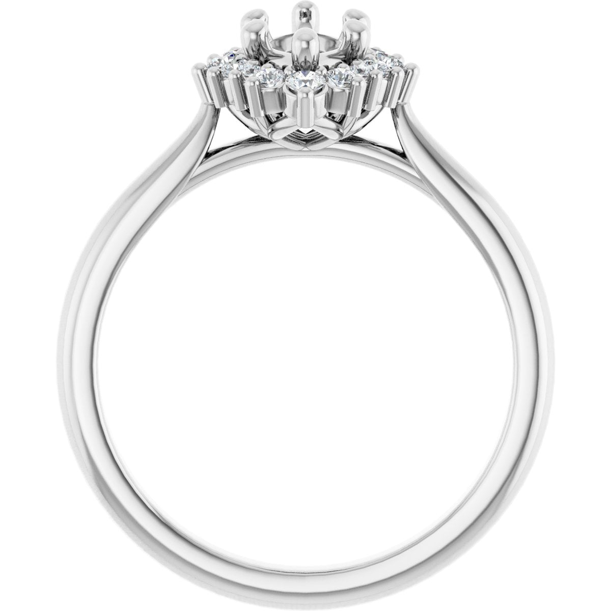Marquise Halo-Style Engagement Ring Semi-Mount - gallery - Series 124470