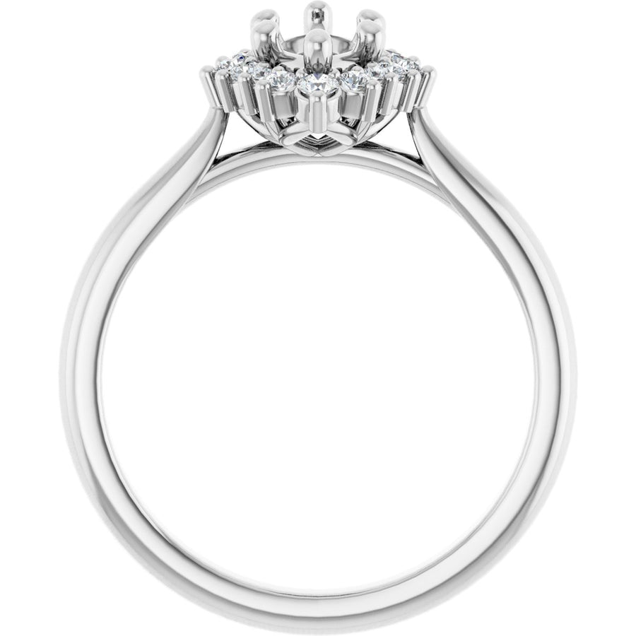 Marquise Halo-Style Engagement Ring Semi-Mount - gallery - Series 124470