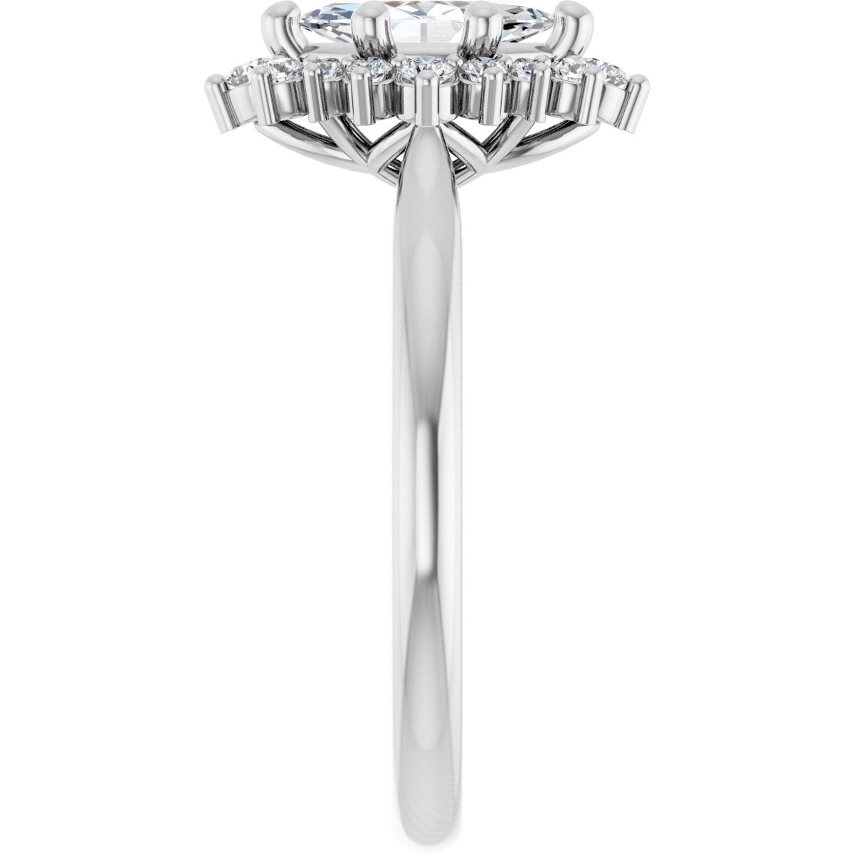 Marquise Halo-Style Engagement Ring Semi-Mount - gallery - Series 124470