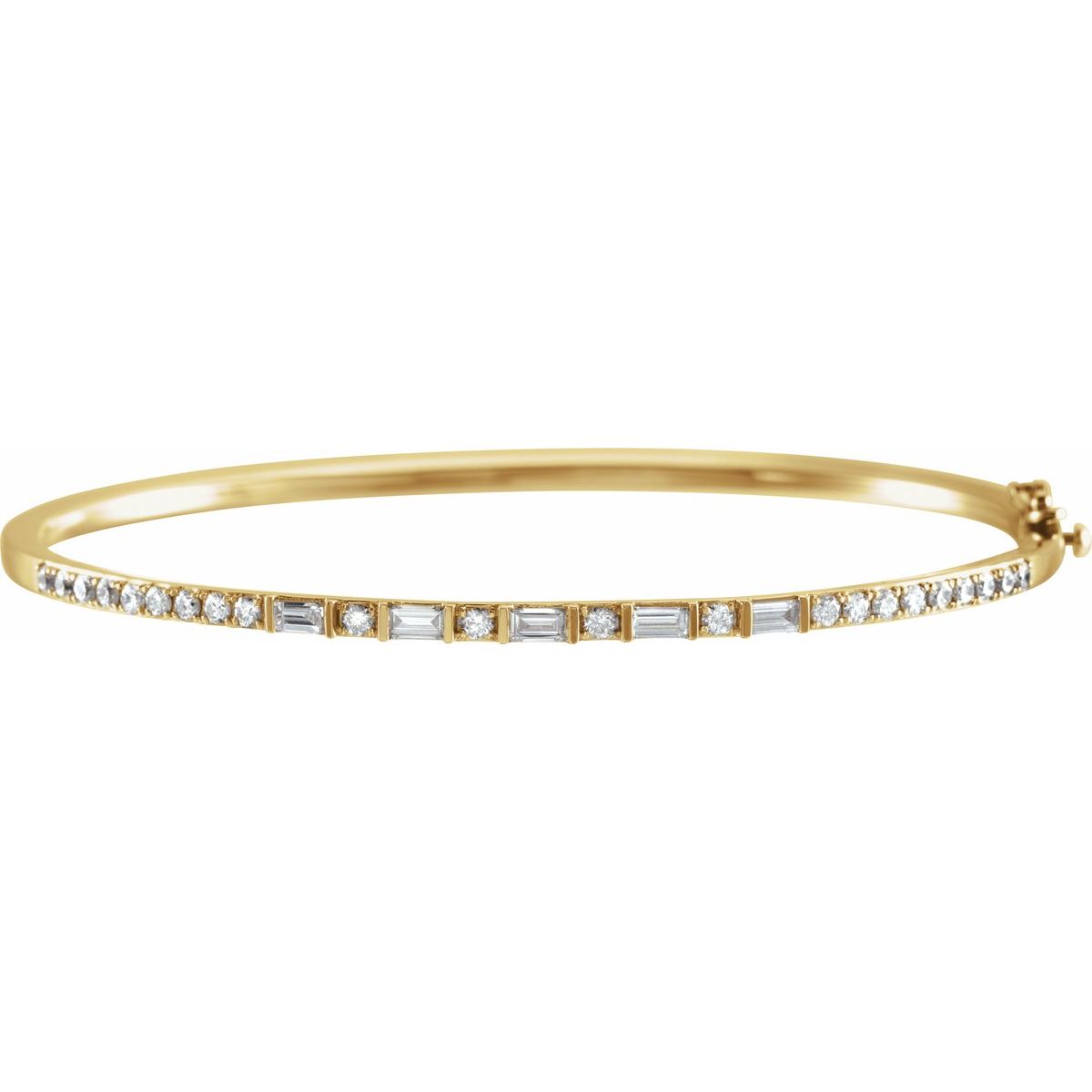 Accented Bangle Bracelet - 14K Yellow Gold - Series 653636