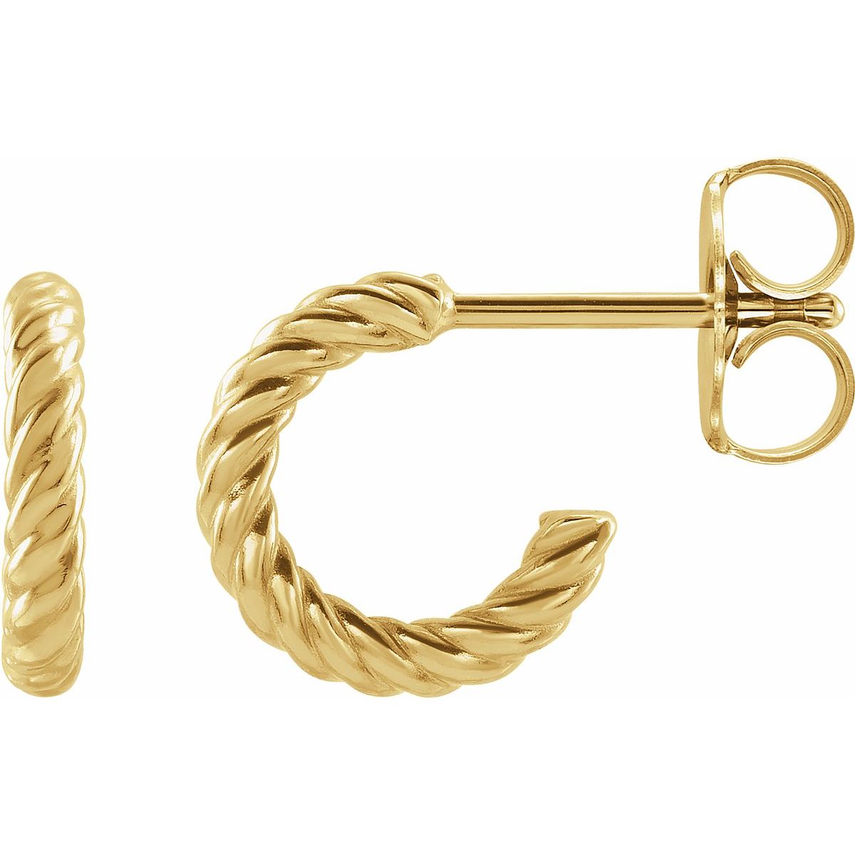 Rope Hoop Earrings (9 Mm)
