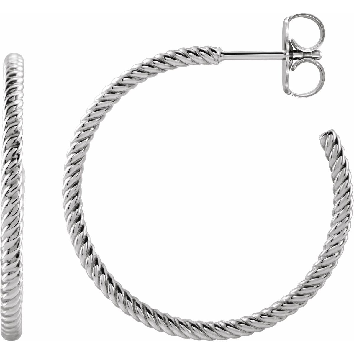 Rope Hoop Earrings (25 Mm)