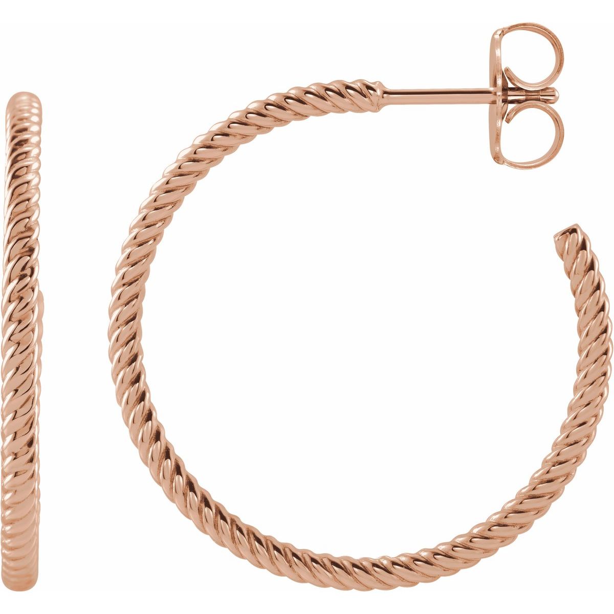 Rope Hoop Earrings (25 Mm)