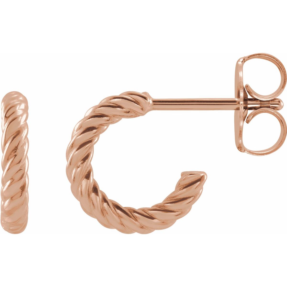 Rope Hoop Earrings (9 Mm)