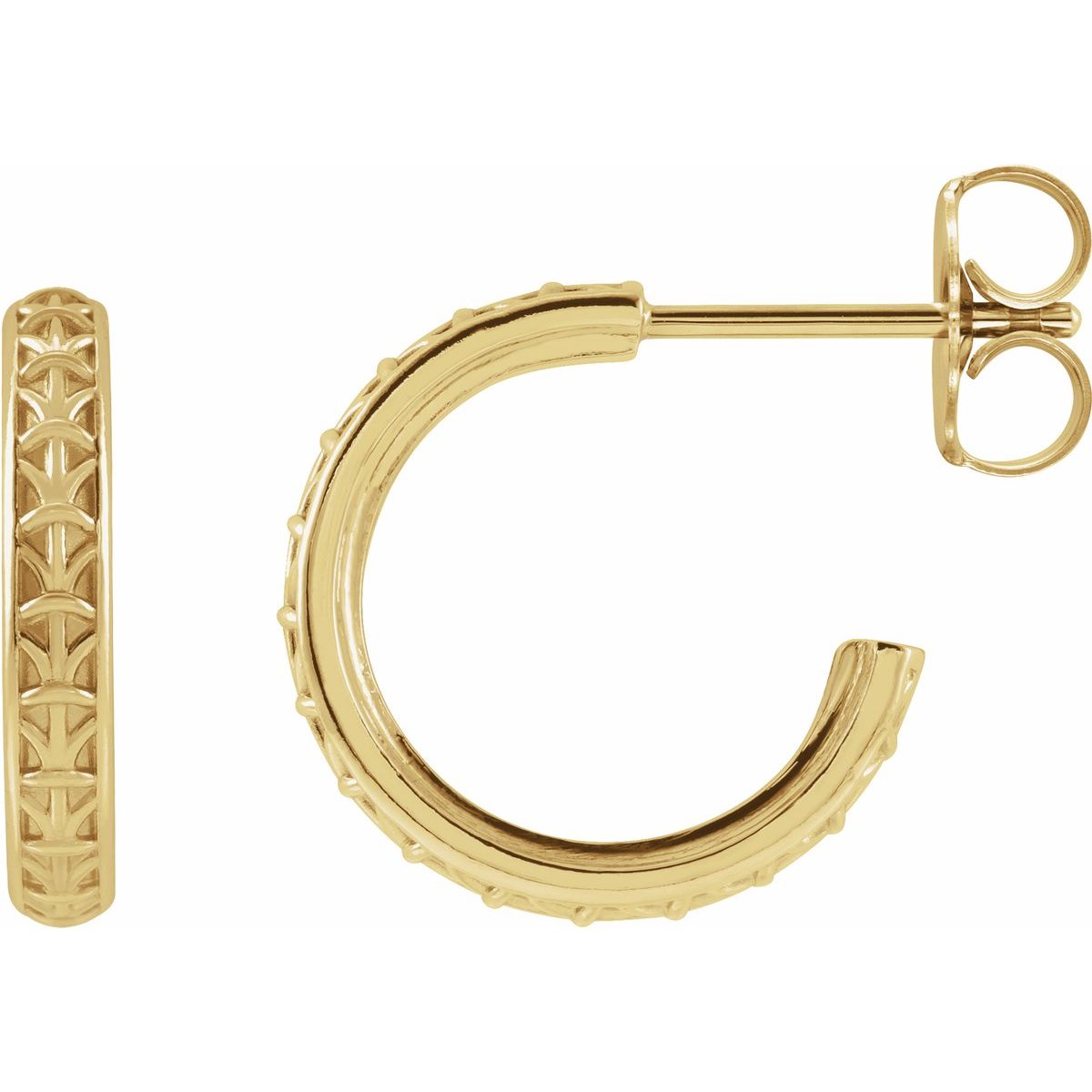 Natural Geometric Hoop Earrings (13.58 X 2.3 Mm)