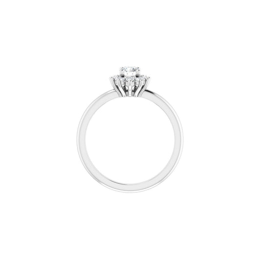 Round Halo-Style Asymmetrical Engagement Ring Semi-Mount - gallery - Series 124478