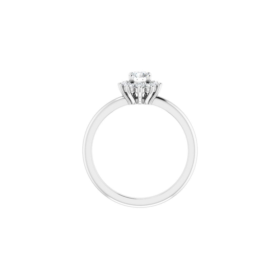 Round Halo-Style Asymmetrical Engagement Ring Semi-Mount - gallery - Series 124478