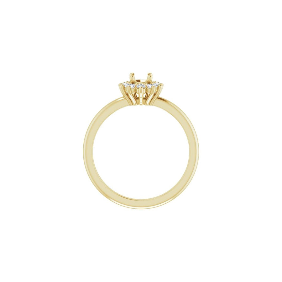 Round Halo-Style Asymmetrical Engagement Ring Semi-Mount - gallery - Series 124478