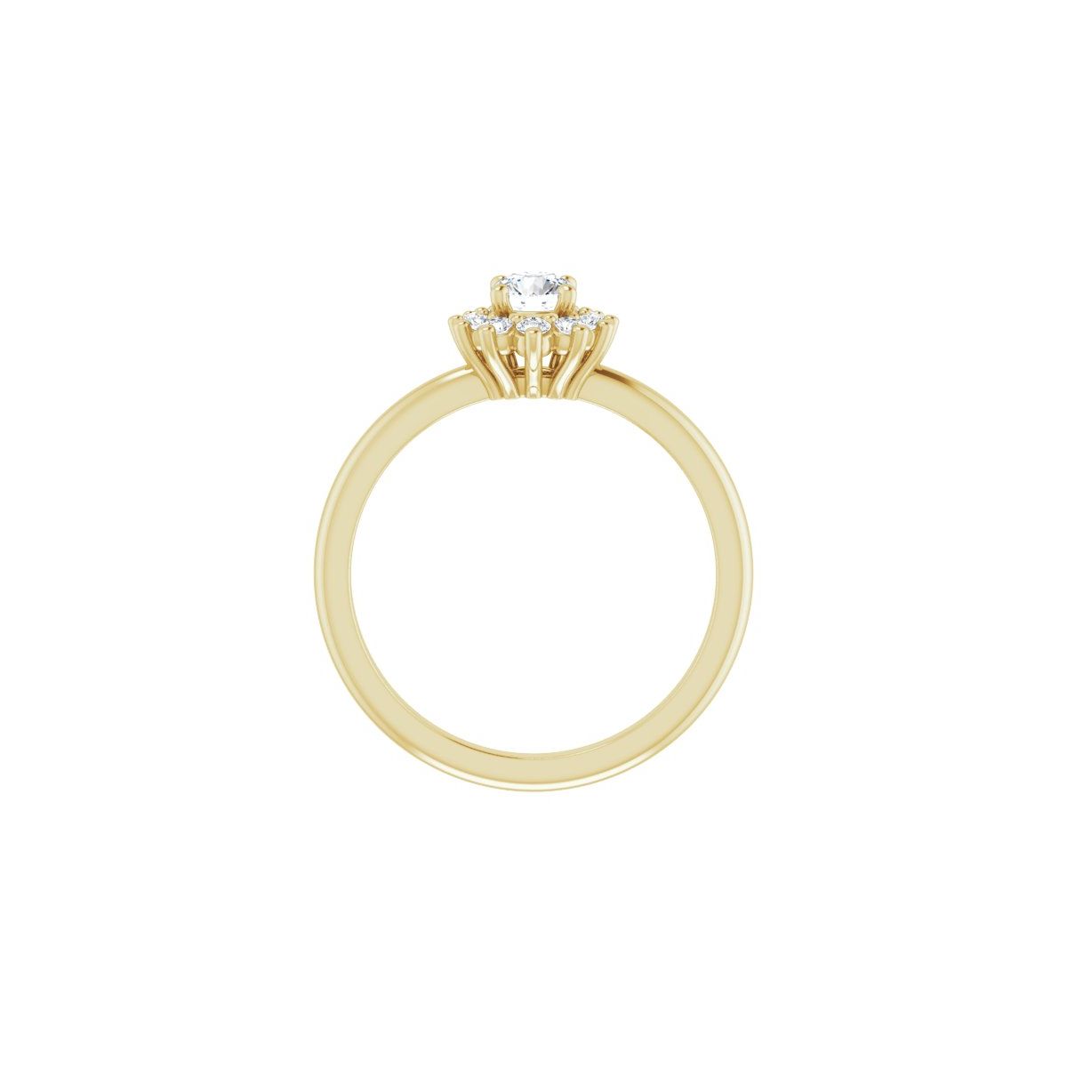 Round Halo-Style Asymmetrical Engagement Ring Semi-Mount - gallery - Series 124478