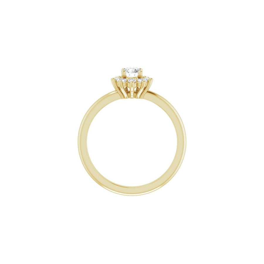 Round Halo-Style Asymmetrical Engagement Ring Semi-Mount - gallery - Series 124478