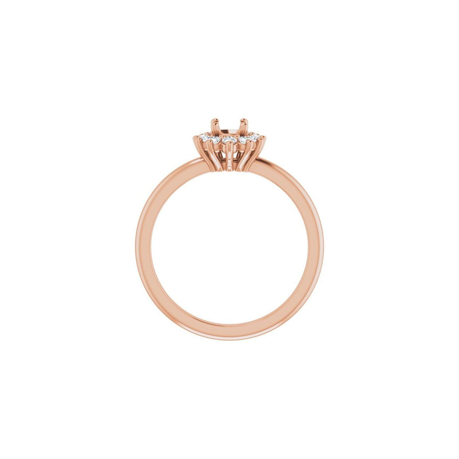 Round Halo-Style Asymmetrical Engagement Ring Semi-Mount - gallery - Series 124478