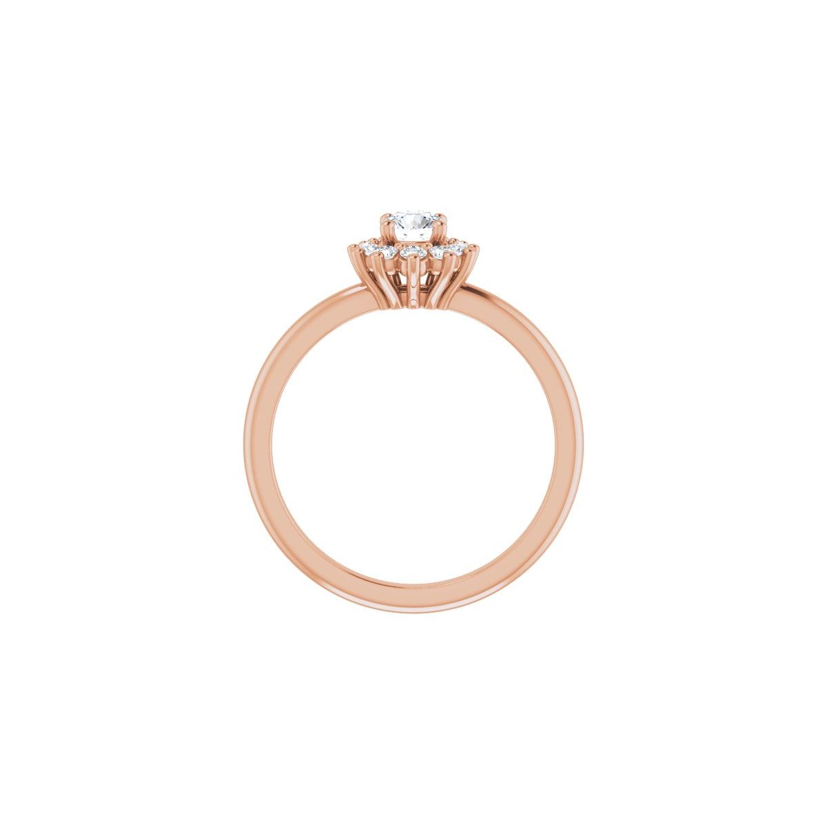 Round Halo-Style Asymmetrical Engagement Ring Semi-Mount - gallery - Series 124478