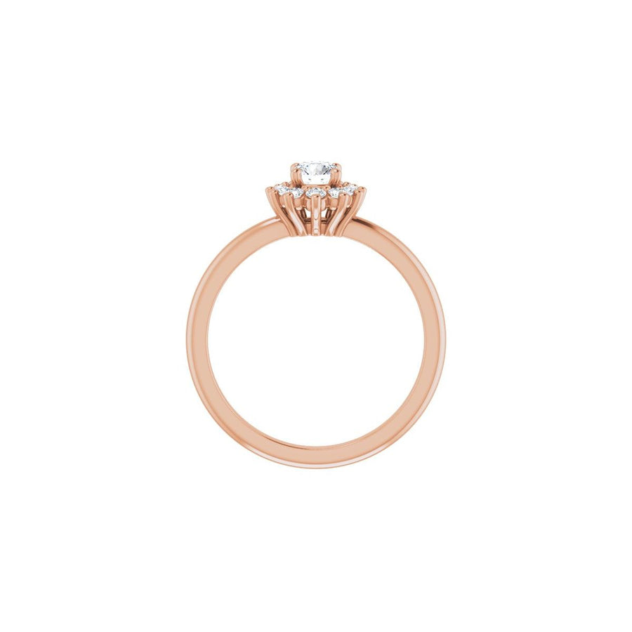 Round Halo-Style Asymmetrical Engagement Ring Semi-Mount - gallery - Series 124478