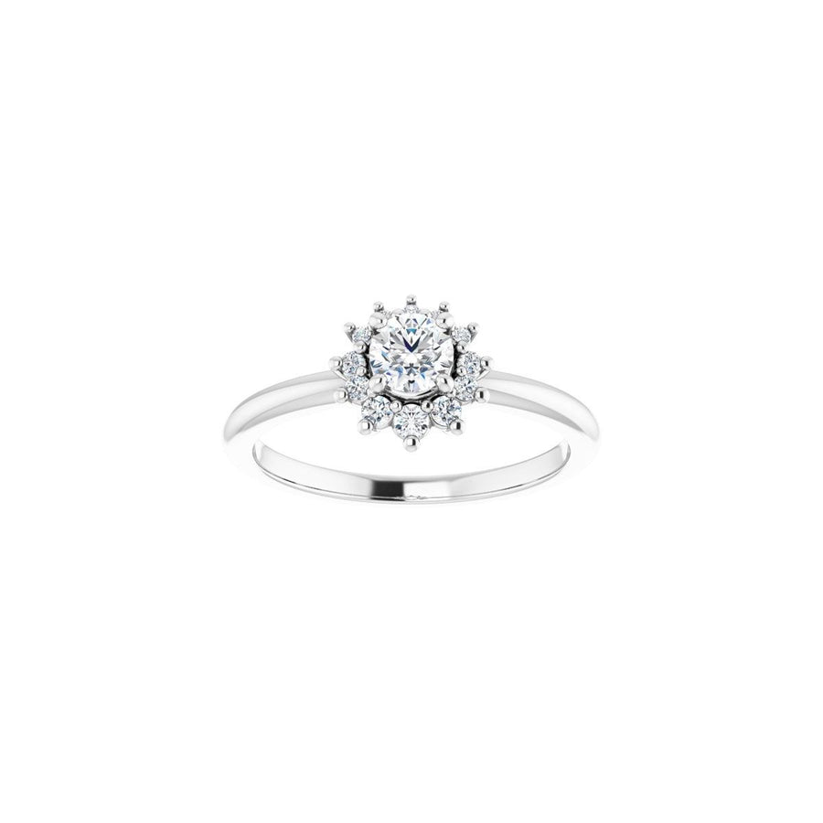 Round Halo-Style Asymmetrical Engagement Ring Semi-Mount - gallery - Series 124478