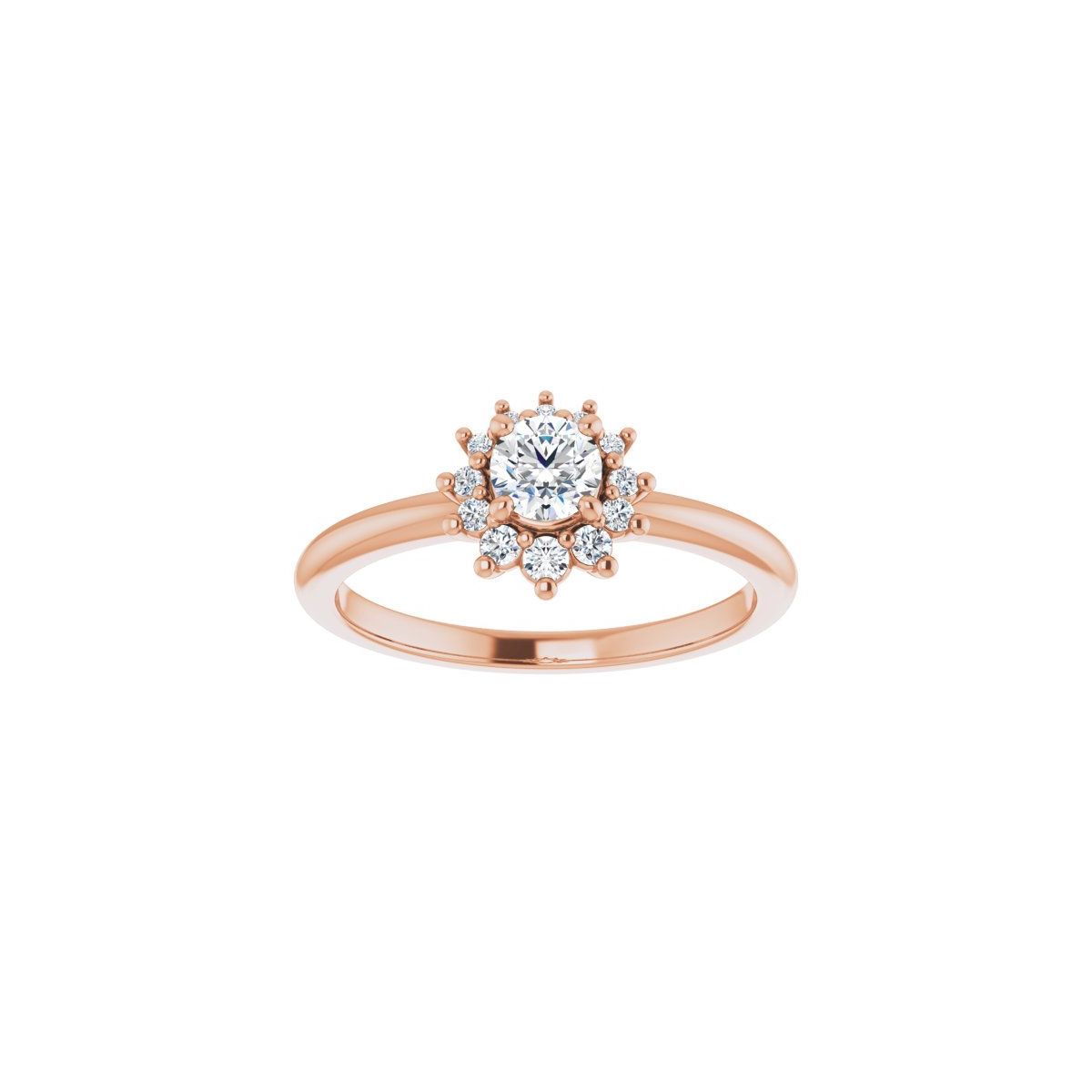 Round Halo-Style Asymmetrical Engagement Ring Semi-Mount - gallery - Series 124478