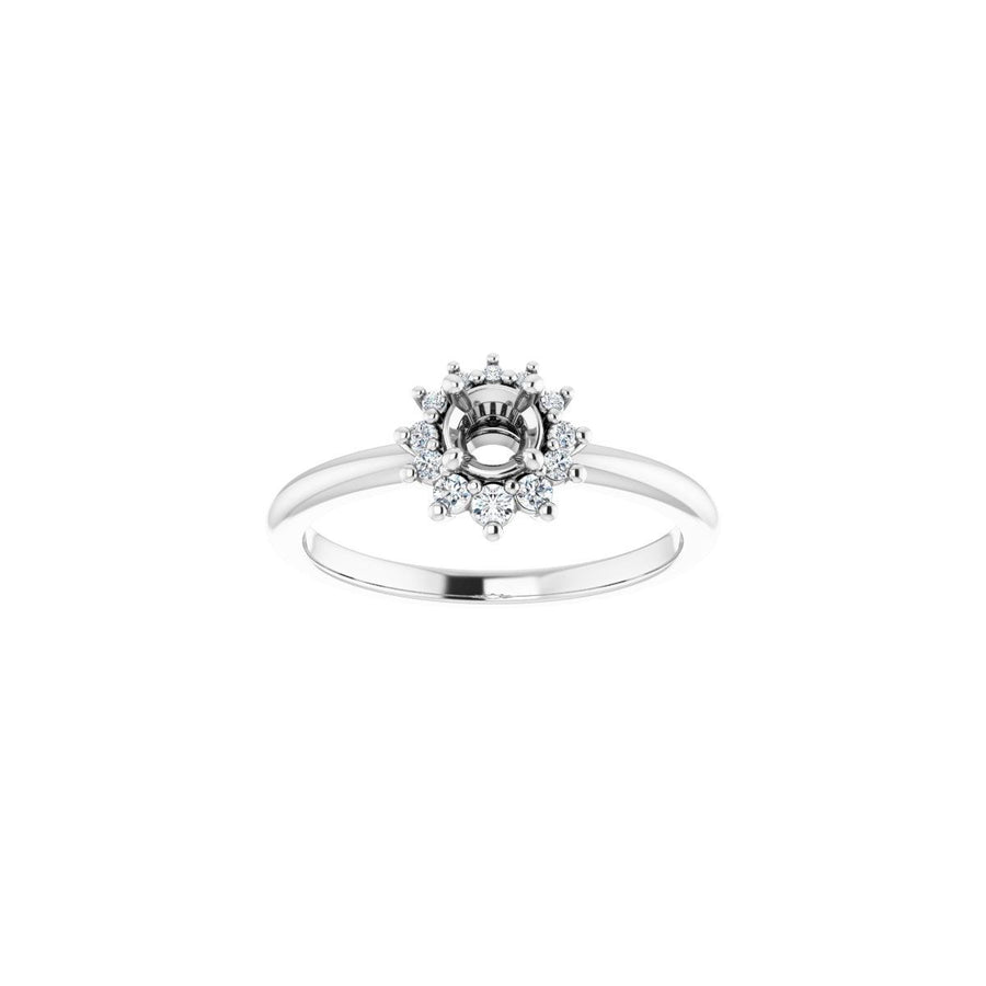 Round Halo-Style Asymmetrical Engagement Ring Semi-Mount - gallery - Series 124478