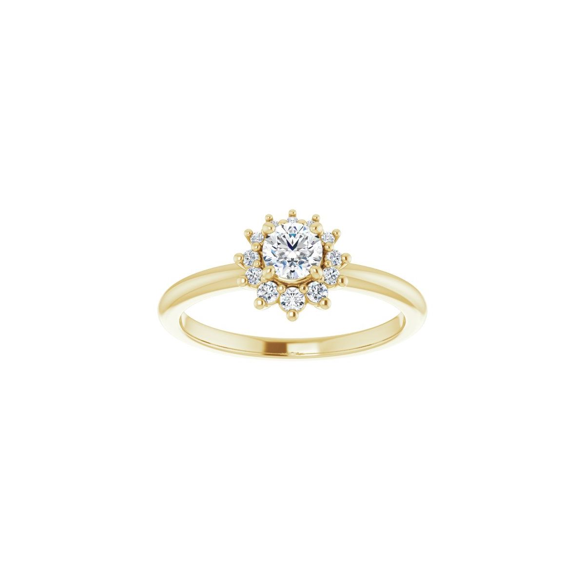 Round Halo-Style Asymmetrical Engagement Ring Semi-Mount - gallery - Series 124478