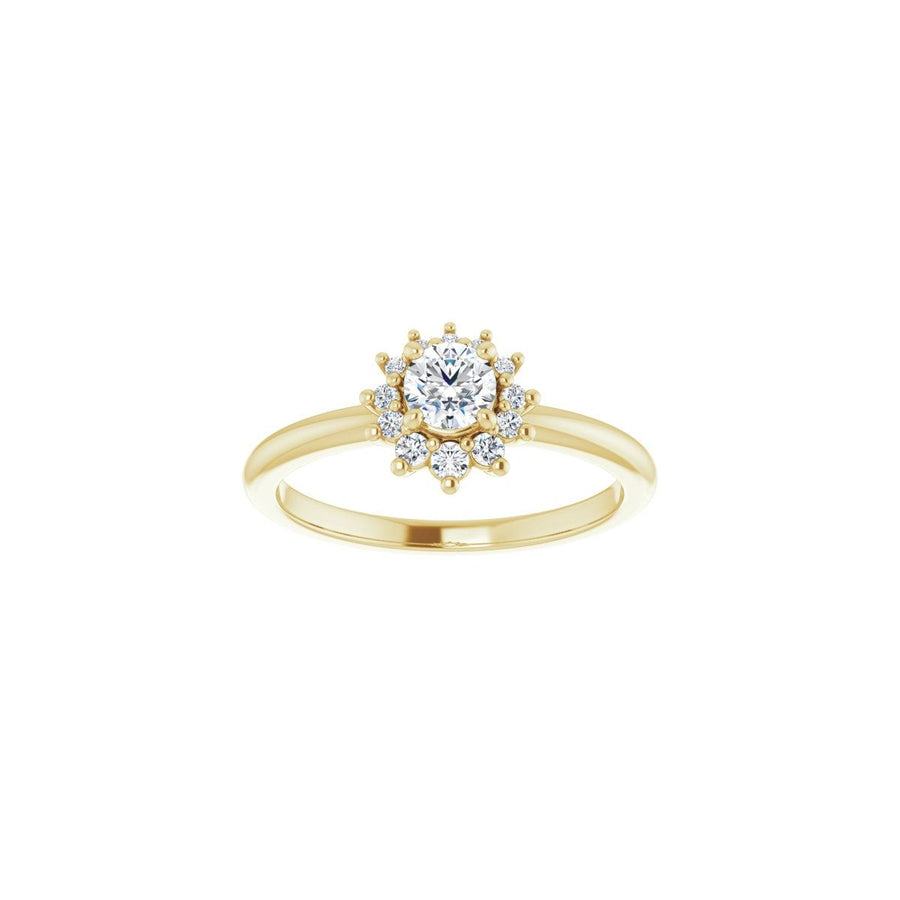 Round Halo-Style Asymmetrical Engagement Ring Semi-Mount - gallery - Series 124478