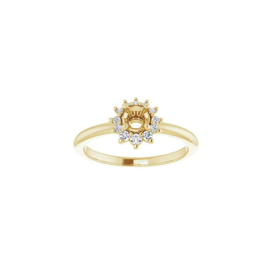 Round Halo-Style Asymmetrical Engagement Ring Semi-Mount - gallery - Series 124478