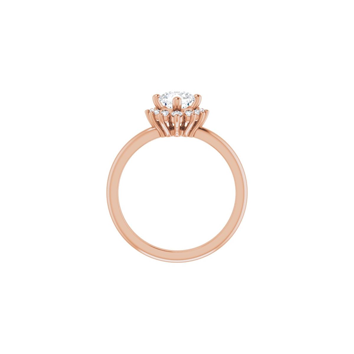 Cushion Halo-Style Asymmetrical Engagement Ring Semi-Mount - gallery - Series 124478