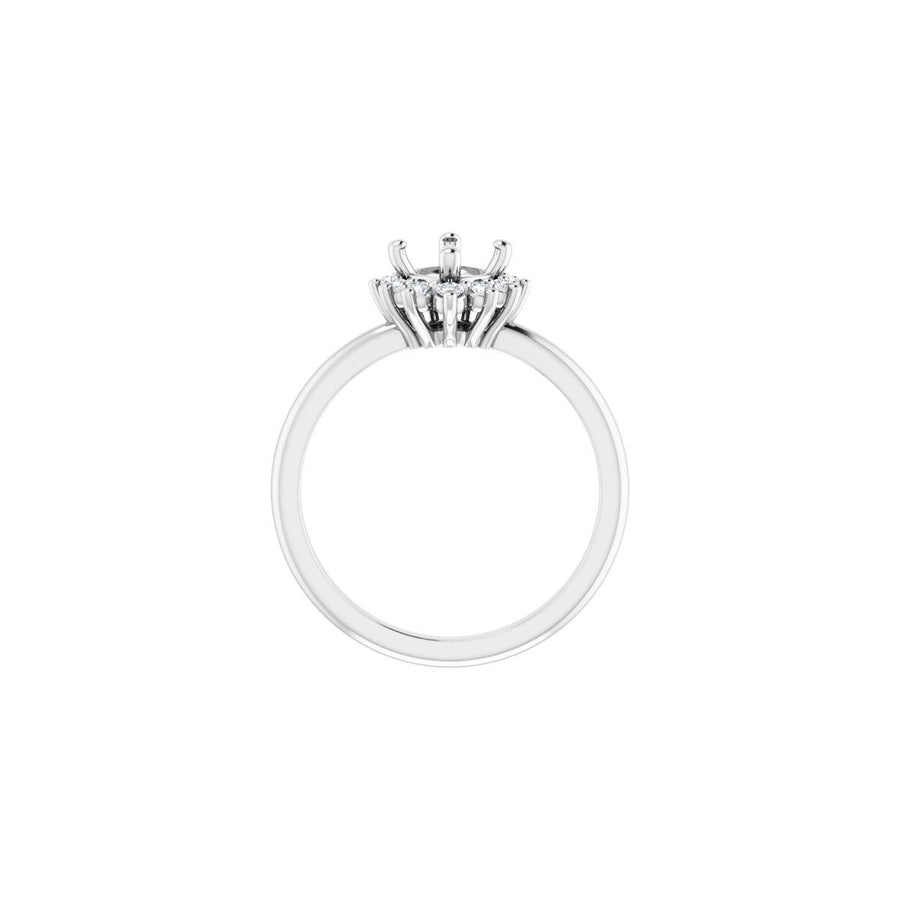 Cushion Halo-Style Asymmetrical Engagement Ring Semi-Mount - gallery - Series 124478