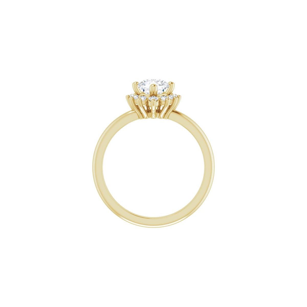 Cushion Halo-Style Asymmetrical Engagement Ring Semi-Mount - gallery - Series 124478
