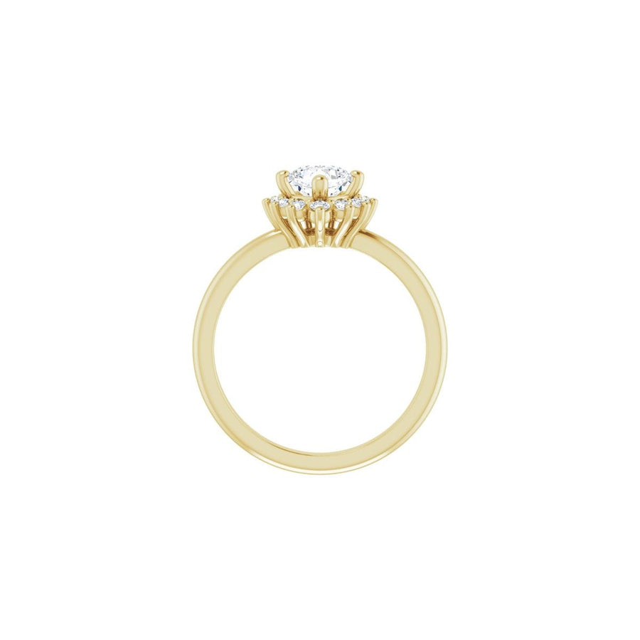 Cushion Halo-Style Asymmetrical Engagement Ring Semi-Mount - gallery - Series 124478