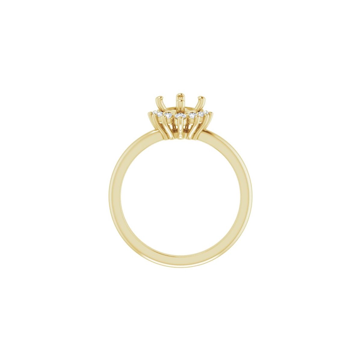 Cushion Halo-Style Asymmetrical Engagement Ring Semi-Mount - gallery - Series 124478